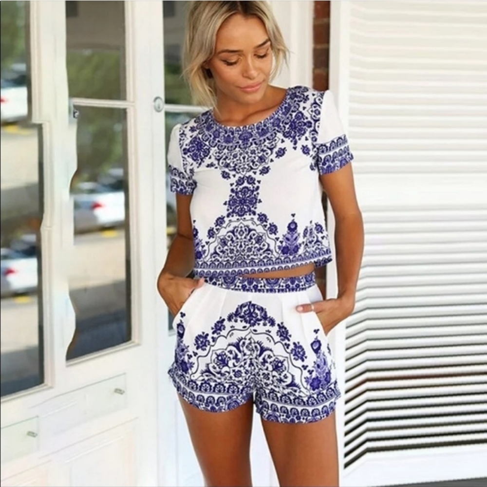 Crop Top and Shorts Set